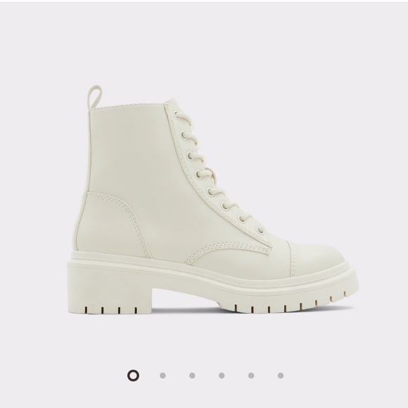 Cream White Combat Ankle Boot - Picture 10 of 10